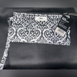 Scout Black and White Damask Wristlet Cosmetic Bag